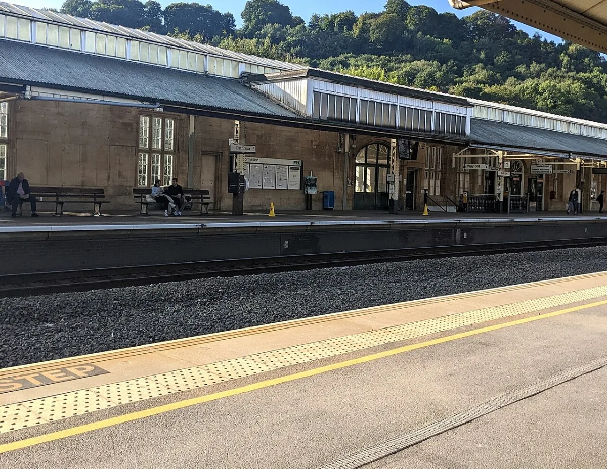 Platform 1 at Bath Spa, where the half-hourly Paddington services depart